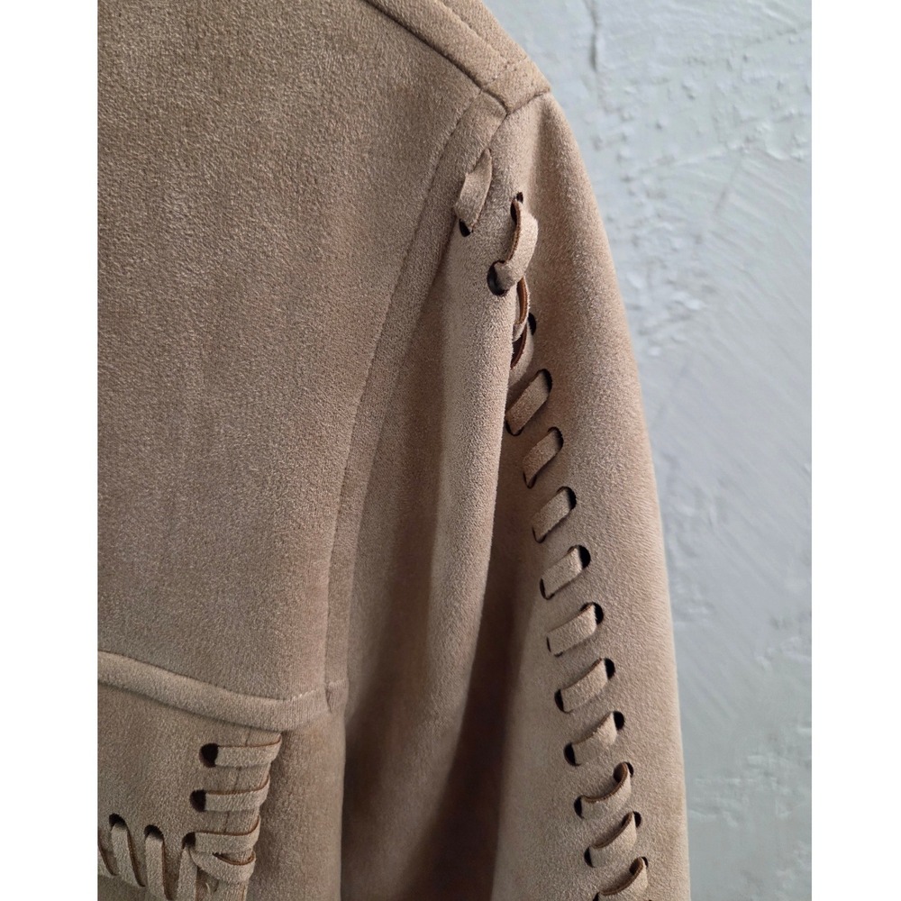 J186. Faux Suede Whipstitch Western Jacket - Picture 4 of 5